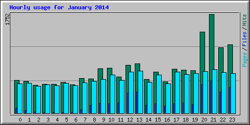 Hourly usage for January 2014