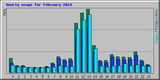 Hourly usage for February 2014