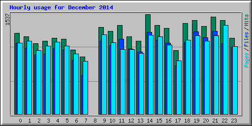 Hourly usage for December 2014