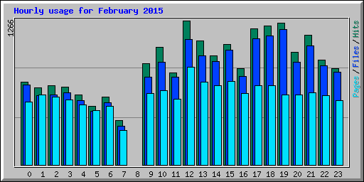 Hourly usage for February 2015