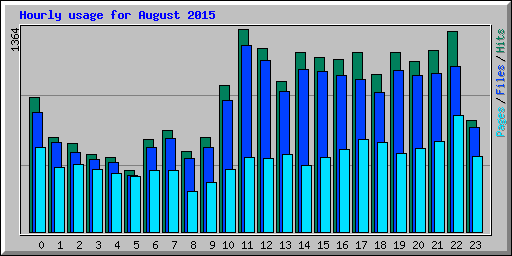Hourly usage for August 2015