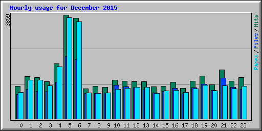 Hourly usage for December 2015