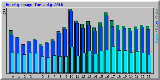 Hourly usage for July 2016