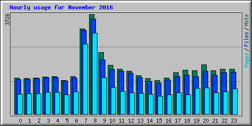 Hourly usage for November 2016