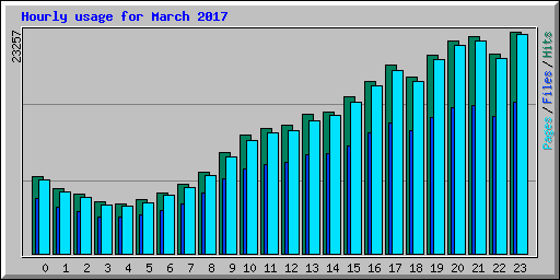 Hourly usage for March 2017