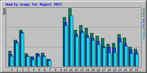 Hourly usage for August 2017
